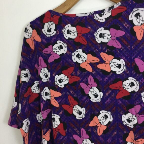 Lularoe Womens Irma Disney Minnie Mouse Short Sleeve Blouse Top Purple Multi L - Picture 7 of 12